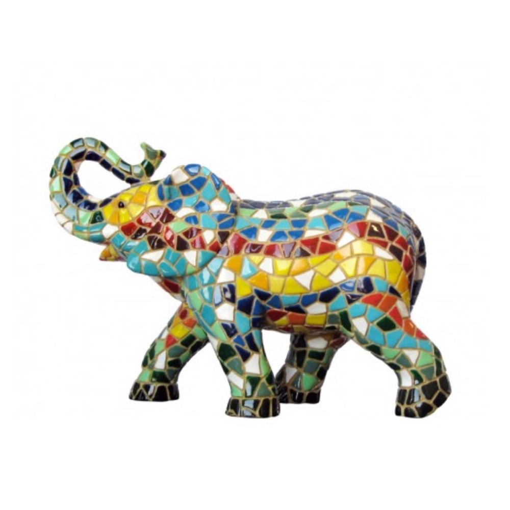 Mosaic elephant beautiful figurine multicolored